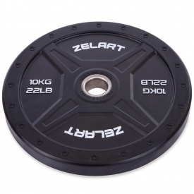 Бамперные диски для кроссфита Zelart TA-2258-10 10кг Черный