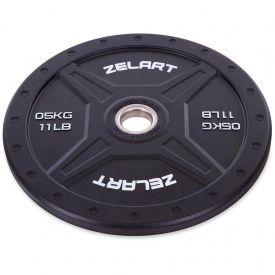 Бамперные диски для кроссфита Zelart TA-2258-5 5кг Черный