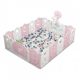 Манеж BabyPlayPen "Магической лес" встроенное баскетбольное кольцо 165*205*62 см Розовый