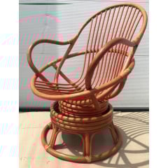 Кресло-качалка Cruzo Флора из натурального ротанга терракотовое на пружинном блоке Новая Каховка