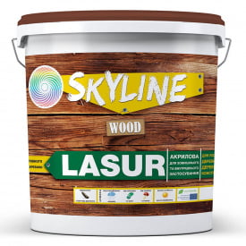 Лазурь декоративно-защитная для обработки дерева SkyLine LASUR Wood Дуб темный 5л