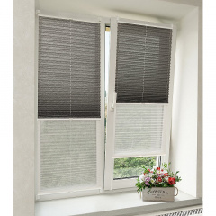 Жалюзі Плісе Дует Walnut/Plain Transparent антрацит білий 600х1500х2050 мм Бучач