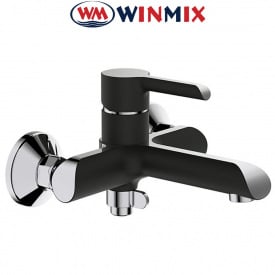Змішувач для ванни короткий ніс Winmix Premium EDEM BLACK (Chr-009), Польща