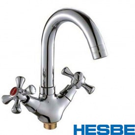 Змішувач для умивальника на гайці HESBE SMES (Chr-274)