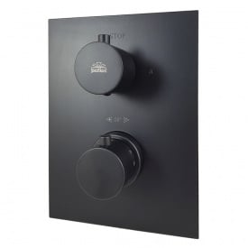 Смеситель для душа с термостатом Paffoni Light на 2 выхода, черный матовый (LIQ518NO M)