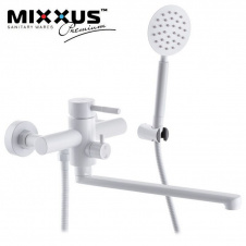 Смеситель для ванны длинный нос MIXXUS Sus White EURO (Chr-006), Польша (нержавеющая сталь)