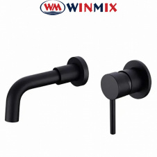 Смеситель для умывальника встраиваемый черный Winmix SUS Black inner (Chr-111)