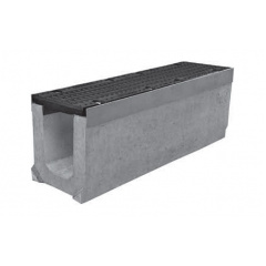 Водовідвідний лоток бетонний 1000х300х360 DN 200 з чавунною решіткою, кл.Е Хмельницький