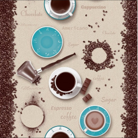 Обои на бумажной основе влагостойкие Шарм 163-10 Либерика декор бежевые с бирюзой (0,53х10м.)