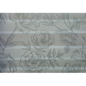 Обои на бумажной основе простые Шарм 127-02 Горизонт полоски с розами серые (0,53х10м.)