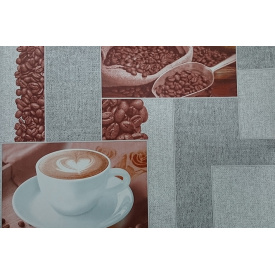 Обои на бумажной основе влагостойкие Шарм 105-02 Кофе декор серые (0,53х10м.)