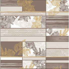 Обои на бумажной основе влагостойкие Шарм 161-01 Люссо коричневые с золотом (0,53х10м.)