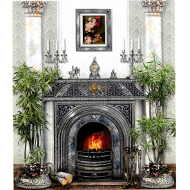 Фотообои Арт-Декор Серебрянный камин 242х201