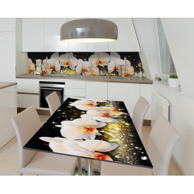Наклейка 3Д виниловая на стол Zatarga «Жемчужные орхидеи» 650х1200 мм (Z184428/1st)