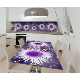 Наклейка вінілова на стіл Zatarga  "Блискучі Айстри" 600х1200 мм