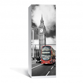 Наклейка на холодильник Лондон (вінілова наклейка, самоклейка, обклеїти холодильник, декор кухні) 650х2000мм