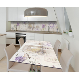 Наклейка вінілова на стіл Zatarga  "Лаванда Вінтаж" 600х1200 мм