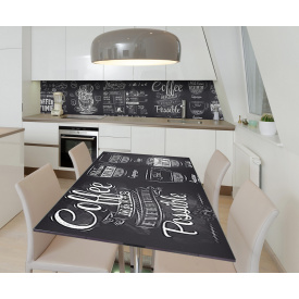 Наклейка виниловая на стол Zatarga "Меню Мелом Кофе" 650х1200 мм