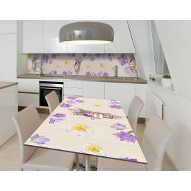 Наклейка виниловая на стол Zatarga "Лаванда и Колокольчики" 600х1200 мм