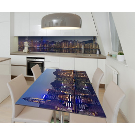 Наклейка вінілова на стіл Zatarga  "Нічні міста" 600х1200 мм