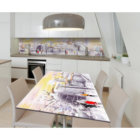 Наклейка вінілова на стіл Zatarga  "Акварельне Місто" 650х1200 мм
