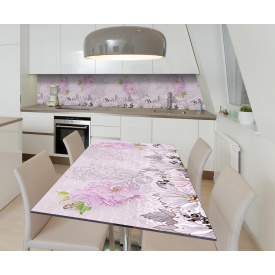 Наклейка вінілова на стіл Zatarga  "Квітковий Орнамент" 600х1200 мм