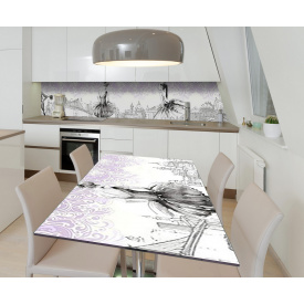 Наклейка вінілова на стіл Zatarga  "Акварельні Балерини" 600х1200 мм