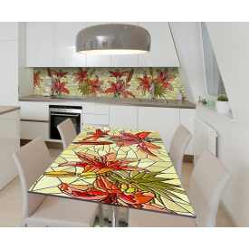 Наклейка виниловая на стол Zatarga "Витраж Лилии" 650х1200 мм