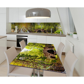 Наклейка вінілова на стіл Zatarga  "Лісовий водоспад" 600х1200 мм