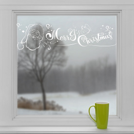 Новорічна вінілова наклейка Zatarga Merry Christmas! 1100х280мм Білий (Z202026/1)