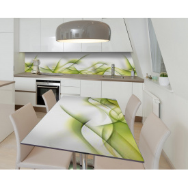 Наклейка виниловая на стол Zatarga "Зеленые Линии" 650х1200 мм