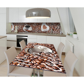 Наклейка виниловая на стол Zatarga "Зерна Кофе романтик" 600х1200 мм