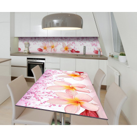 Наклейка виниловая на стол Zatarga "Розовые Гавайские Цветы" 650х1200 мм Z181719/1st