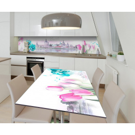 Наклейка вінілова на стіл Zatarga  "Замок біля річки" 650х1200 мм