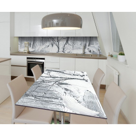 Наклейка виниловая на стол Zatarga "Белый Лебедь" 600х1200 мм