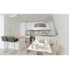 Наклейка вінілова на стіл Zatarga "Ретро Місто" 600х1200 мм Z180792st