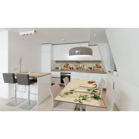 Наклейка вінілова на стіл Zatarga «Яблука та Квіти вишні» 600х1200 мм Z180821st