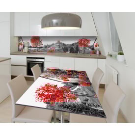 Наклейка виниловая на стол Zatarga "Красное дерево" 600х1200 мм