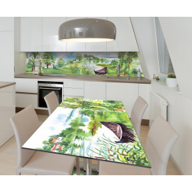 Наклейка виниловая на стол Zatarga "Зеленая Река Акварель" 650х1200 мм Z181714/1st