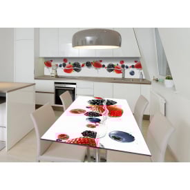 Наклейка 3Д виниловая на стол Zatarga «Ягодный заплыв» 650х1200 мм для домов, квартир, столов, кофейн, кафе