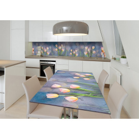 Наклейка 3Д вінілова на стіл Zatarga "Тюльпановий мотив" 650х1200 мм (Z182527/1st)