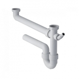 Сифон для подвійної кухонної раковини Geberit з кутовим з'єднувачем, довгий (152.597.11.1)