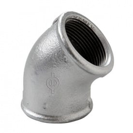 Коліно чавунне оцинковане Ø1/2" ВВ 45° Berg Montana 12025003