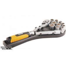 Набор насадок торцевых MASTERTOOL PROFI CrV 1/2" 10-24 мм удлиняющаяся трещотка 72Т 12 шт (ракетка) 78-1213