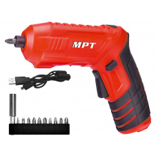 Викрутка акумуляторна поворотна MPT 4 В Li-ion 1.5 Ач 250 об/хв 3.5 Нм реверс USB аксесуари 10 шт MCSD4006.1