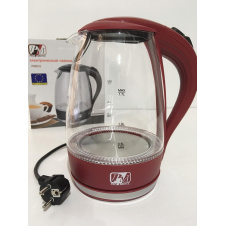 Фото - Чайник стеклянный PROMOTEC PM-810 Бордовый Чайник стеклянный PROMOTEC PM-810 Бордовый