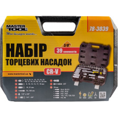 Набор ключей и насадок торцевых MASTERTOOL CRV 3/8 39 шт (78-3039) Бородянка