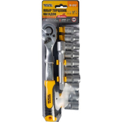 Набор насадок торцевых MASTERTOOL CRV 1/2" 8-19 мм удлинитель 125 мм трещотка 72Т 12 шт 78-1312 Киев
