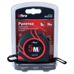 Рулетка гумова з нейлоновим покриттям полотна 5м×25мм ULTRA (3825132) Свеса