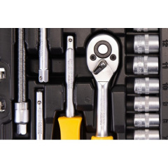 Набор насадок торцевых MASTERTOOL CrV 1/4" 4-14 мм трещотка 72Т 46 шт кейс 78-2047 Луцк